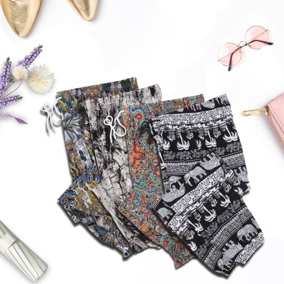 Haremhose Damen hochtaillierte Baggyhose leichte Hippie Hippie Kleidung