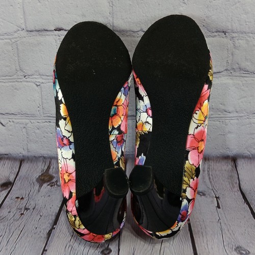 LIZ CLAIBORNE JOHNNIE FLORAL SIZE 8M SLIP-ON SHOES CLOSED TOE 3" HEELS - Picture 7 of 14