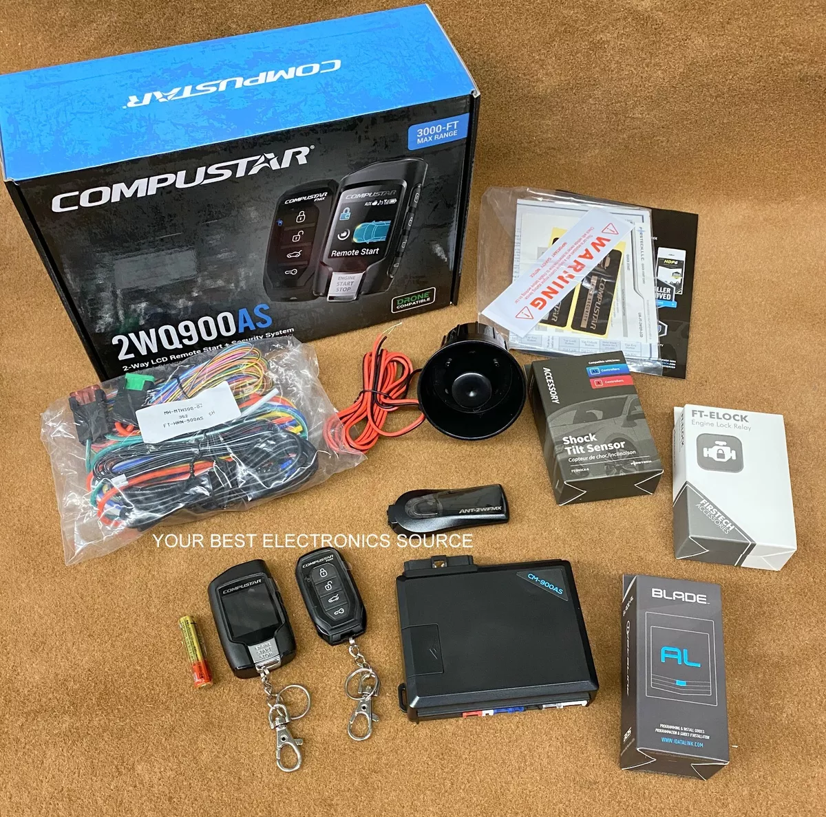 COMPUSTAR 2WQ900AS Security + Remote Start All-in-One 2-Way Remote