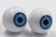 One Pair Vintage Tallinas Acrylic Doll Eyes Turquoise Blue 20mm Taiwan C13-18