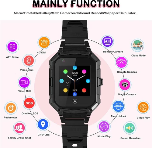 Kinder Smart Watches 4G mit GPS SOS Zwei-Wege-Anruf Voice Chat Alarm Smartwatch USA - Bild 7 von 8