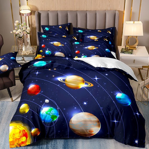 Space Shuttle Astronaut 3D Doona Cover Pillowcase Bedding Set Kids Gift - Picture 15 of 41