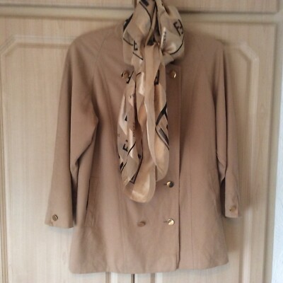 Lampert London Camel Pure New Wool Gold Button Jacket Vintage 14