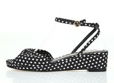ALICE  OLIVIA by STACEY BENDET Black polka dot Ankle Strap Sandals Sz. 40