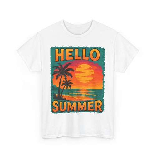 Summer Palm Tree T-shirt, Beach Vacation Apparel, Unisex Tee, Hello Summer - Picture 5 of 29