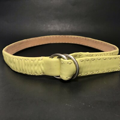 Ann Taylor Women's Belt Large Lime Green Leather Stitched D Ring Casual Dress | eBay Ann Taylor Women's Belt Large Lime Green Leather Stitched D Ring Casual Dress | eBay