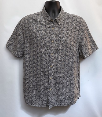 $138 RAILS Shirt Men’s L CARSON Tribal Batik Linen Blend Geometric Dad College - Picture 4 of 18