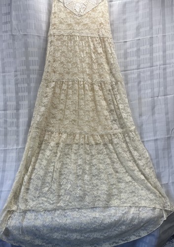 Wallflower Damen ärmelloses Spitzenkleid elfenbein Gr. M MAXIKLEID KURZFUTTER - Bild 10 von 21
