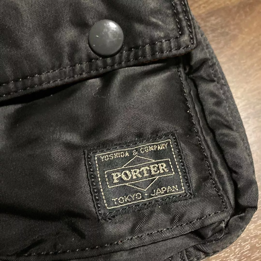 PORTER Yoshida bag TANKER passport case Black Good Condition USED from JAPAN