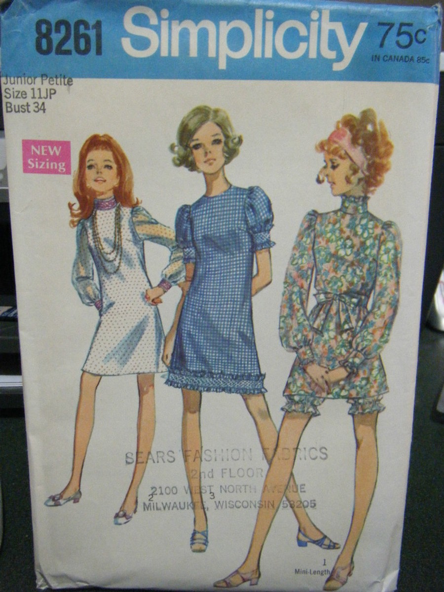 Vintage Simplicity 8261 Junior Petite Dress Pattern Size 11JP
