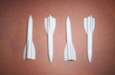 LIONEL PARTS 44 45 6544 6844 SET OF 4 WHITE MISSILES WITH WEIGHT