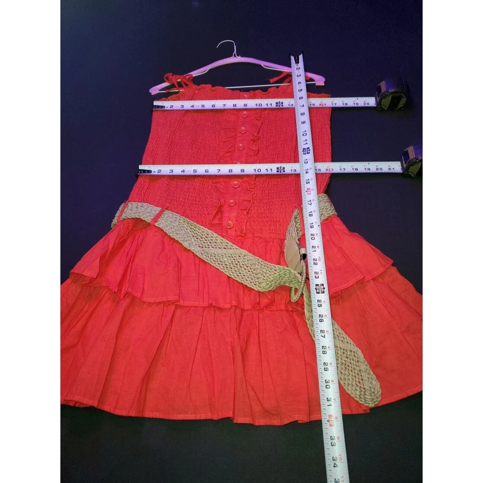 Vestido informal para mujer Chesley rojo 100 % algodón sin mangas hasta la rodilla talla L Foto 4 de 4