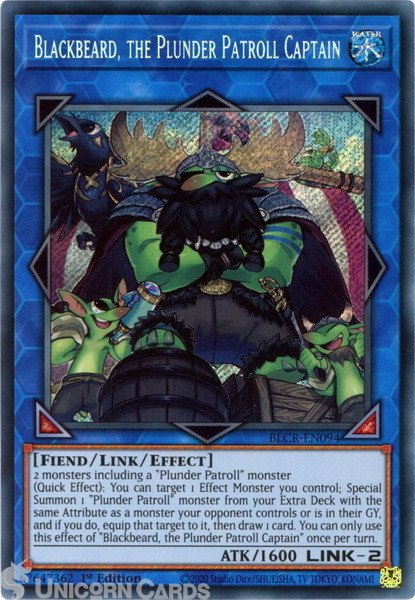 BLCR-EN094 Blackbeard, the Plunder Patroll Captain :: Secret Rare 1st Edition Mi