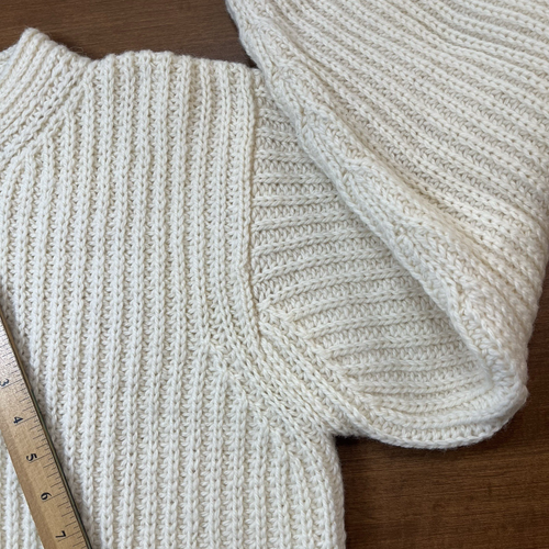 Vtg Bonner Ireland Handloomed Cream Fisherman Wool Sweater XL Men's Heavy Warm - Picture 6 of 9