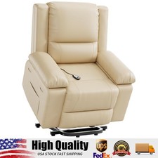 Power Lift Recliner Chair with Heat  Massage, PU Leather Recliner for Elederly