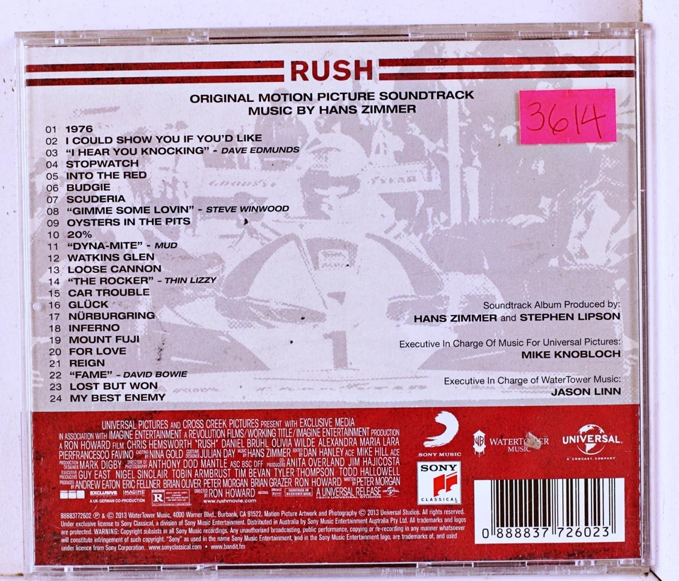 Hans Zimmer - Rush (sonido original de película... (CD 2013) Foto 2 de 2