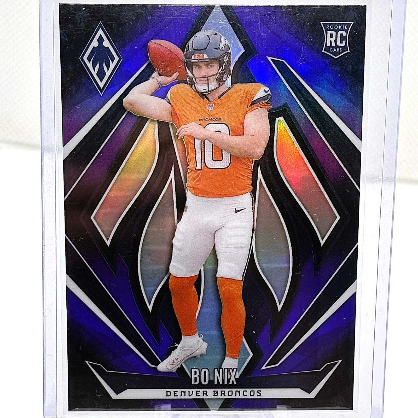 2024 Panini Phoenix Bo Nix #159 Purple Fade Rookie Card