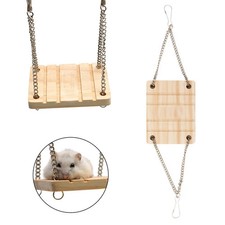 Wooden Swing Hanging Bed Toy for Hamster Chinchilla Parrot Small Pet Accessories