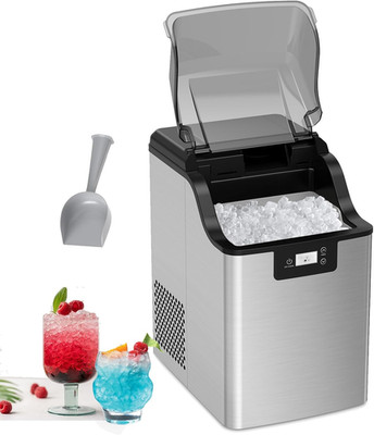 44 Lbs/Day Portable Stainless Steel Nugget Ice Maker with Self-Cleaning Timer