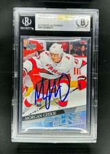 Morgan Geekie Signed 2021 Young Guns Upper Deck #210 Beckett BAS auto Bruins