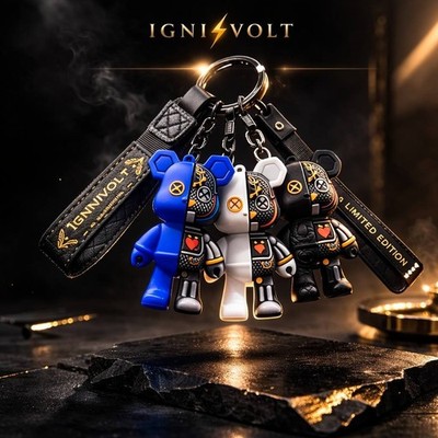 Cute Mechanical Bear Keychain Metal Cartoon Pendant Bag Charm Gift Accessory....