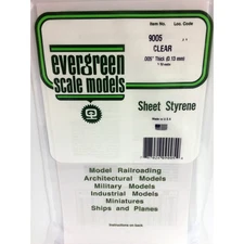 Evergreen 9005 Styrene Plastic Clear Sheet 0.005"x 6"x 12" (3)