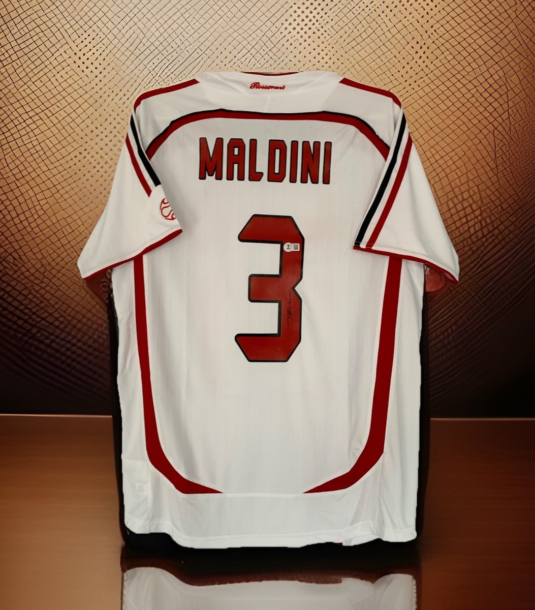 ACミラン マルディーニ Maldini サイン入り フレーム 06/07 Paolo Maldini Signed Autographed AC Milan 2006/07 Away Jersey with