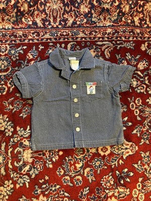 Vintage Vitamins Kids Shirt 90s Lets Play Button Up Colorblock 100% Cotton 24 mo