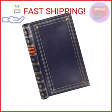Spiral Bound Photo Album 300 Bi-Directional Memo Pockets Hold 4x6 Photos, Navy B