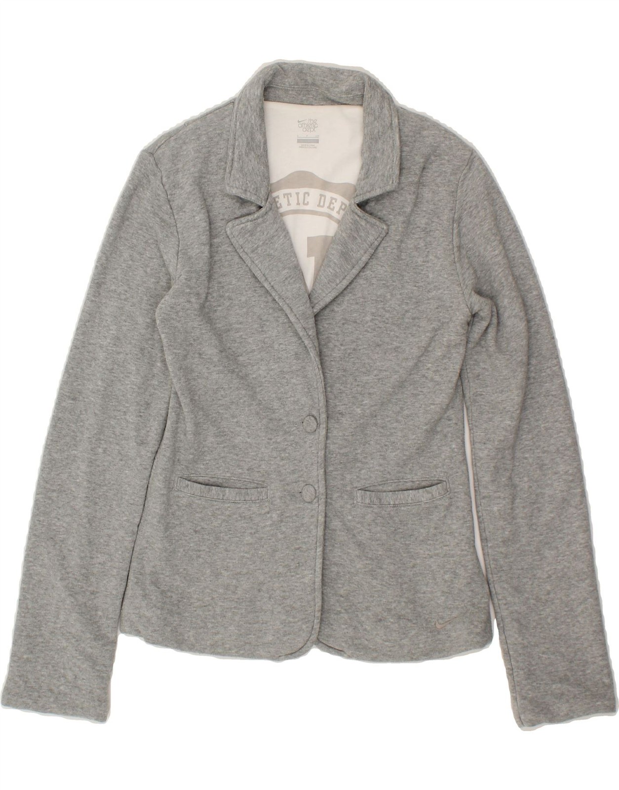 SACAI X NIKE NIKE Giacca Blazer Donna 2 Bottoni UK 10 Small Grigio Cotone AG04