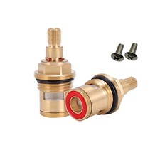 Brass 2Pcs Replacement Tap Cartridge Valve Kitchen Basin Mixer Quarter Turn