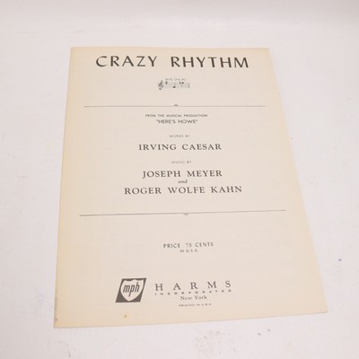 Meyer/Kahn Crazy Rhythm Piano Voice Sheet Music from Here's Howe 1928 Harms