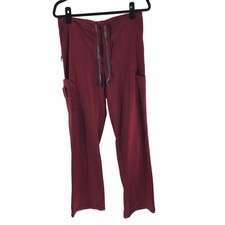 Carhartt Women's Force Cross-Flex Boot Cut Scrub Pants Pockets Burgundy M Tall