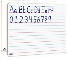Scribbledo Double Sided Whiteboard Lined Dry Erase Board 12"W x 9"H, White