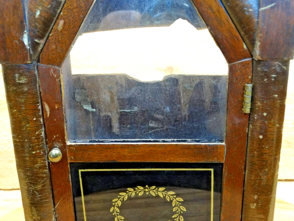 Antiguo Reloj Catedral Sesiones Madera 12" Caja Modelo 2W Hecho en EE. UU. Foto 3 de 4