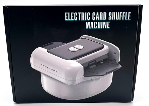 Electric Card Shuffle/Poker Machine - White Black (Rechargeable)