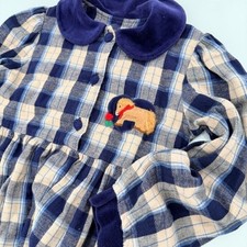Vintage 90s Horse Plaid Kids Dress Rebecca Raggs Originals Girls 6X