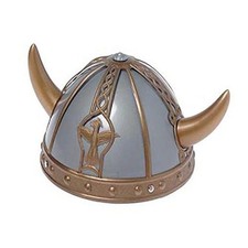 U.S. Toy Child Size Horned Silver Plastic Viking Helmet