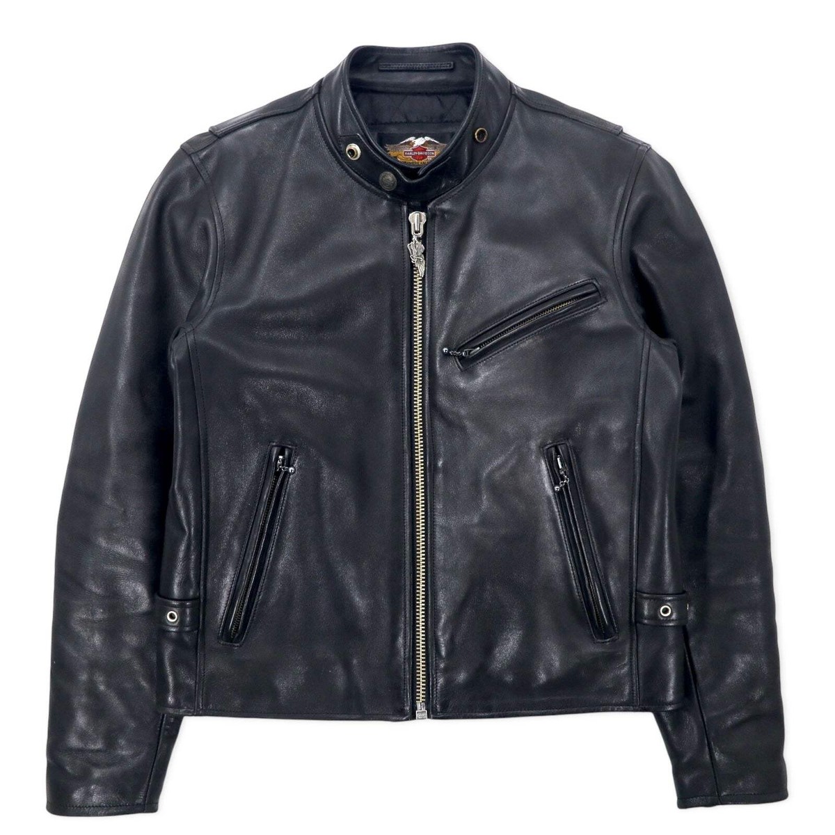 HARLEY DAVIDSON Single Riders Leather Jacket M Black Cowhide