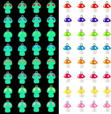 Augshy Mushroom Charms, 64 Pcs Mushroom Resin Charm Beads Ornament Glow in The D