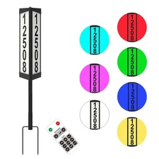 3 Side Solar Address Plaque, Lighted House Numbers for Outside, Waterproof RG...