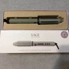 StyleCraft Sage Ceramic Styling Tools – 2-in-1 Retractable Bristle Brush & Tripl