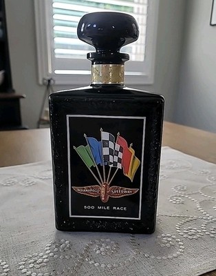 Vintage 1969 J.W. Dant Whiskey Decanter Indianapolis Motor Speedway Empty Bottle