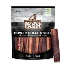 Power Bully Sticks Dog Chews 6  ,15-Pack , 2-in-1 Power Chews: Premium Beef C...
