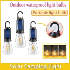 3PCS Solar Bulb Light Camping Light Led Emergency Lights Tungsten Light Bulb US