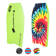 Osprey 42” Bodyboard with Adjustable Wrist Leash, XPE Deck for Kids and Adults