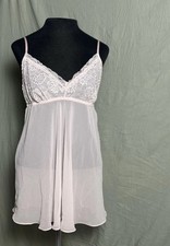 Y2K Vintage 90s Linea Donatella Pink Lace Babydoll Slip Dress M Coquette Secret