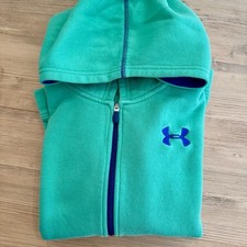 Under Armour Zip Up Sweatshirt Hoodie Youth YXL Green/Royal Blue