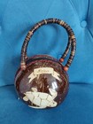 Vintage Handmade Coconut Shell Handbag Aloha Sea Turtle Carved Boho Bag