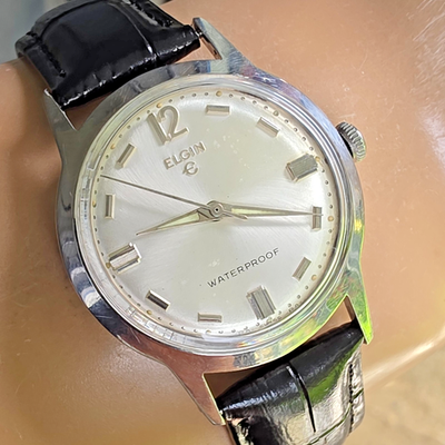 Vintage ELGIN men's manual wind watch cal.823 17Jewels swiss 1960s